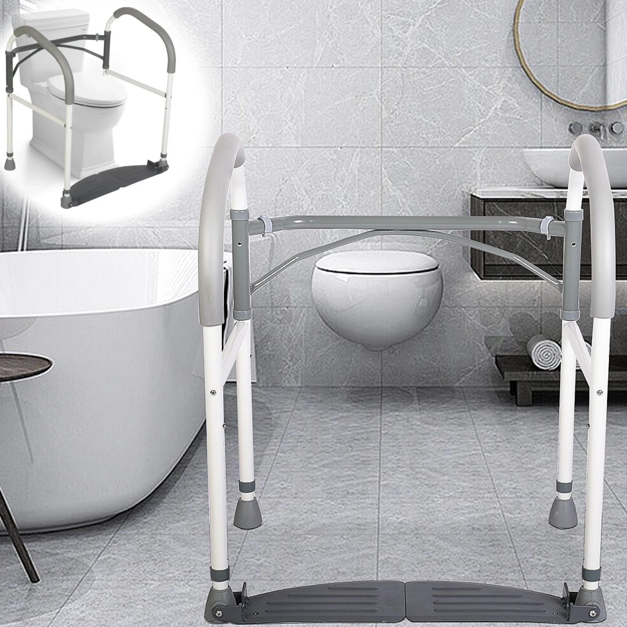 Nisorpa 24" Heavy Duty Stand Alone Toilet Rail, Height Adjustable, Gift