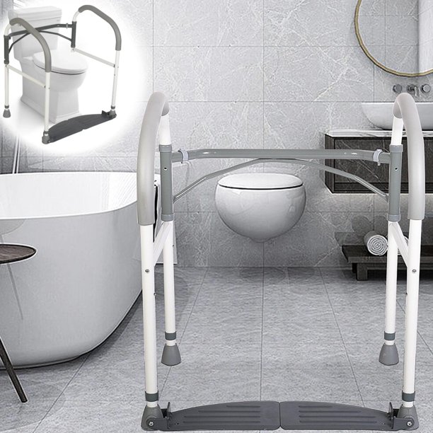 Nisorpa 24" Heavy Duty Stand Alone Toilet Rail, Height Adjustable, Gift