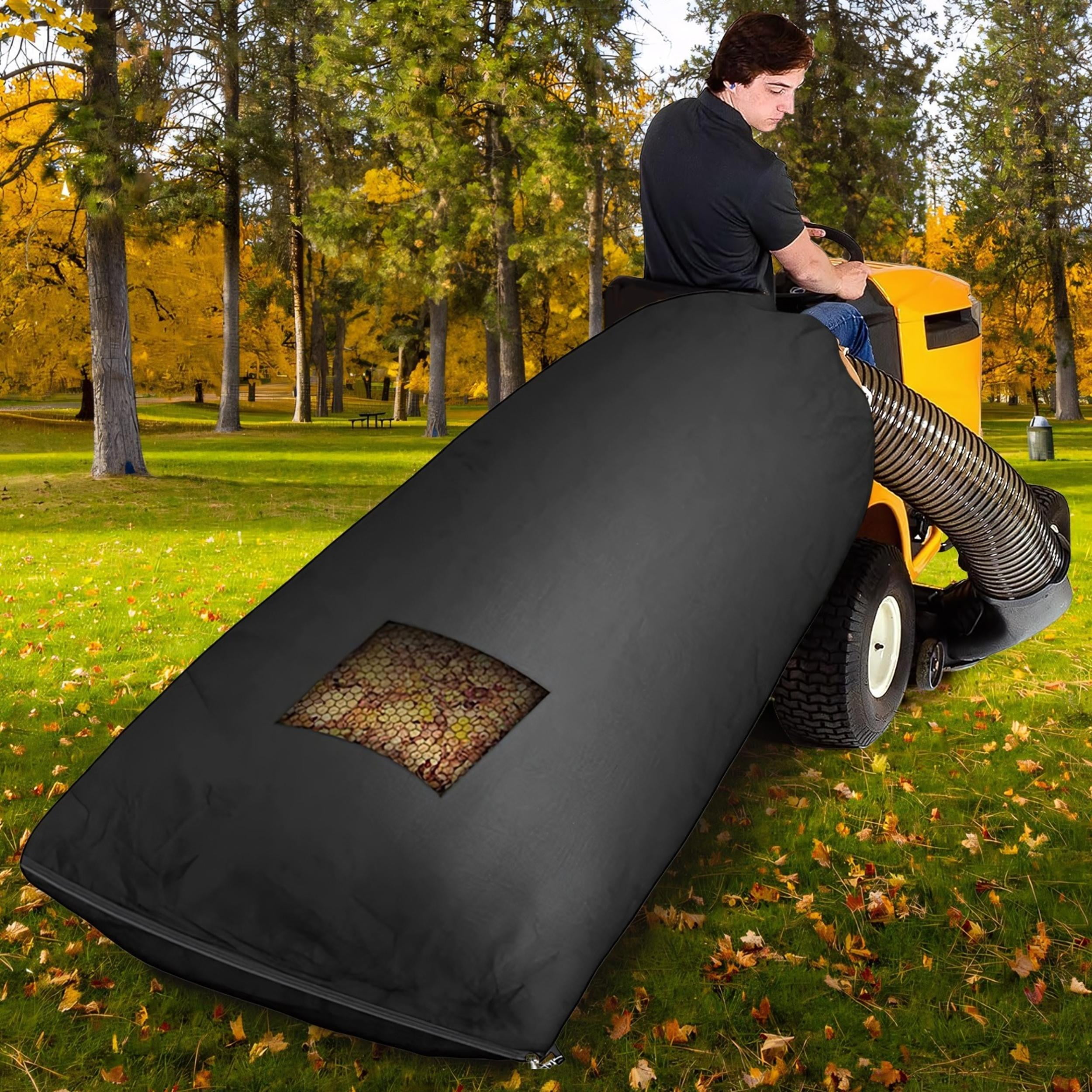 Nisorpa Lawn Tractor Leaf Bag, Riding Mower Universal Leaf Collecting Bag, 96"L x 56"W, Black