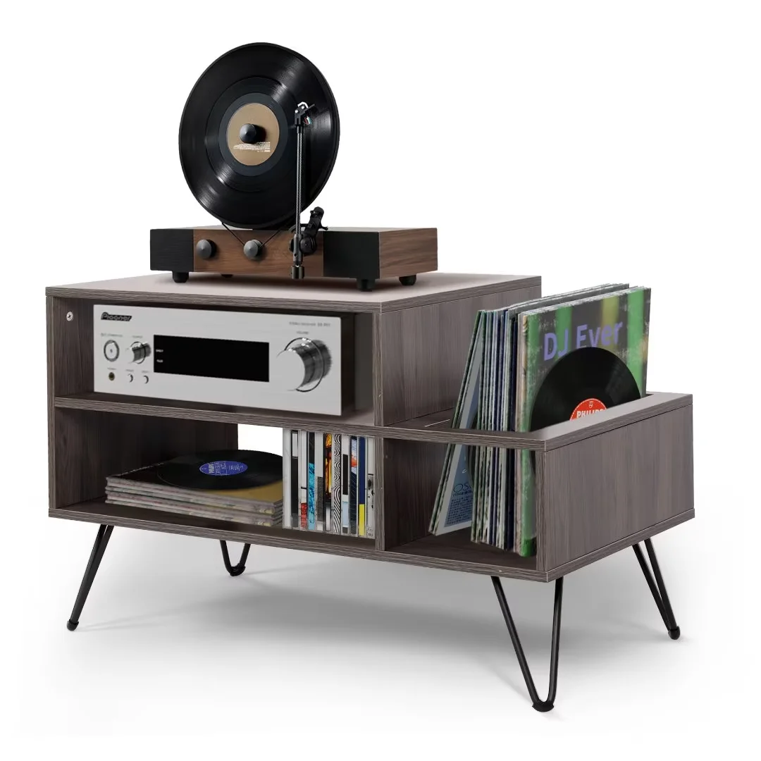 Nisorpa Record Player Stand with Record Storage Turntable Stand Vinyl ...