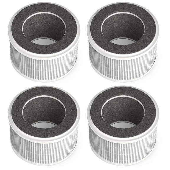 Nispira 3-in-1 True HEPA Air Filter with Activated Carbon Filter Replacement 00810701032572 Compatible with Homelabs Ionic Mini Air Purifier, 4 Units