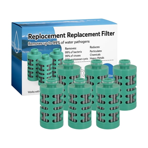 Nispira Activated Carbon Water Filter Replacement Compatible with Philips GoZero Adventure Water Bottle, 6 Pcs