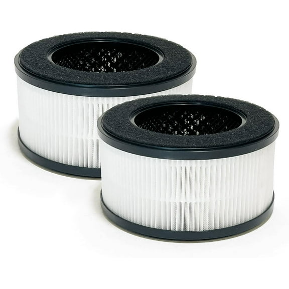 Nispira BS-01 3-In-1 True HEPA Filter Replacement Compatible with Slevoo Air Purifier BS-01 | Removes Smoke, Chemical VOCs, Odor | 2 Pack