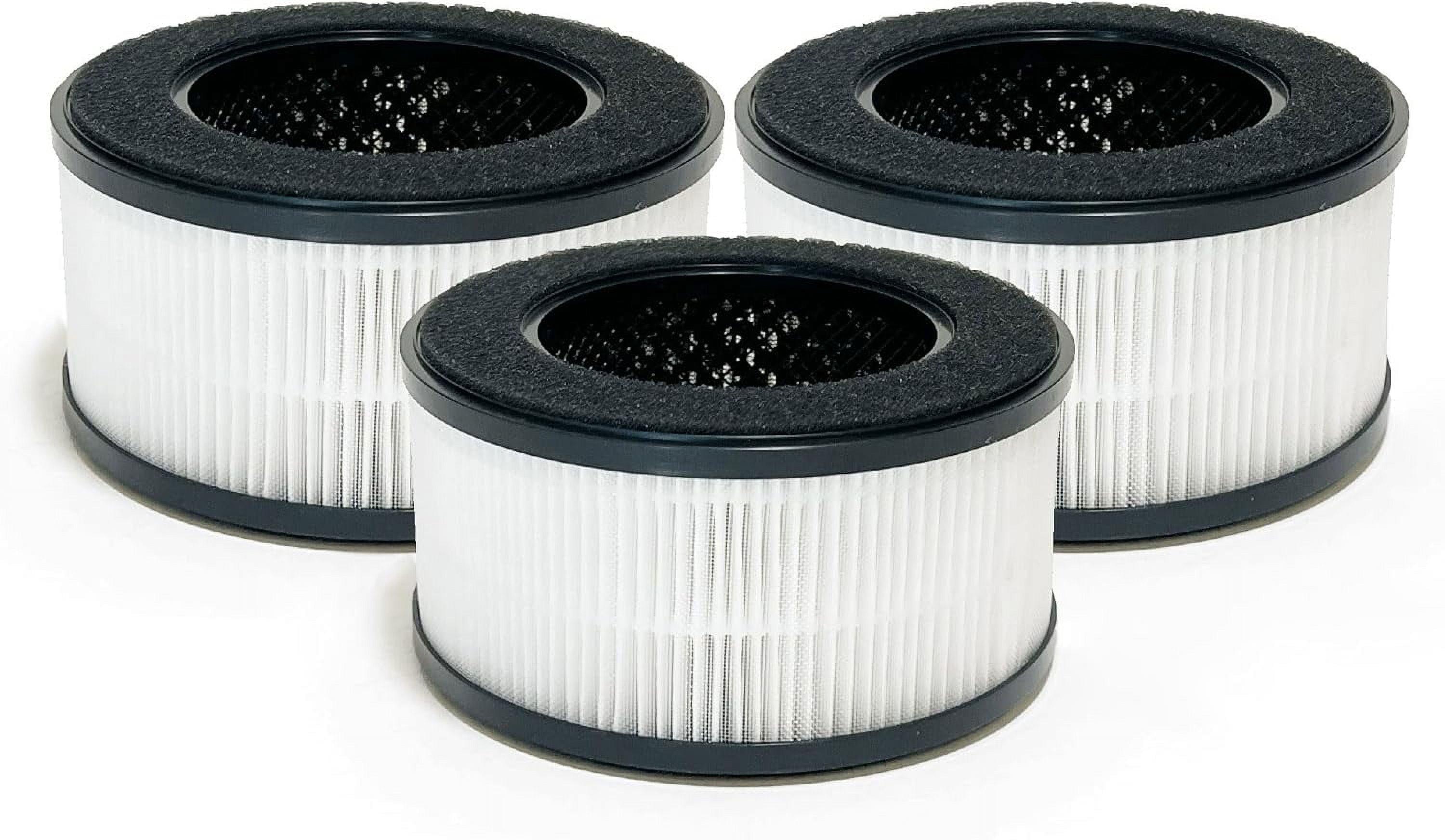 Nispira BS-01 3-In-1 True HEPA Filter Replacement Compatible with Slevoo Air Purifier BS-01 | Removes Smoke, Chemical VOCs, Odor | 3 Pack