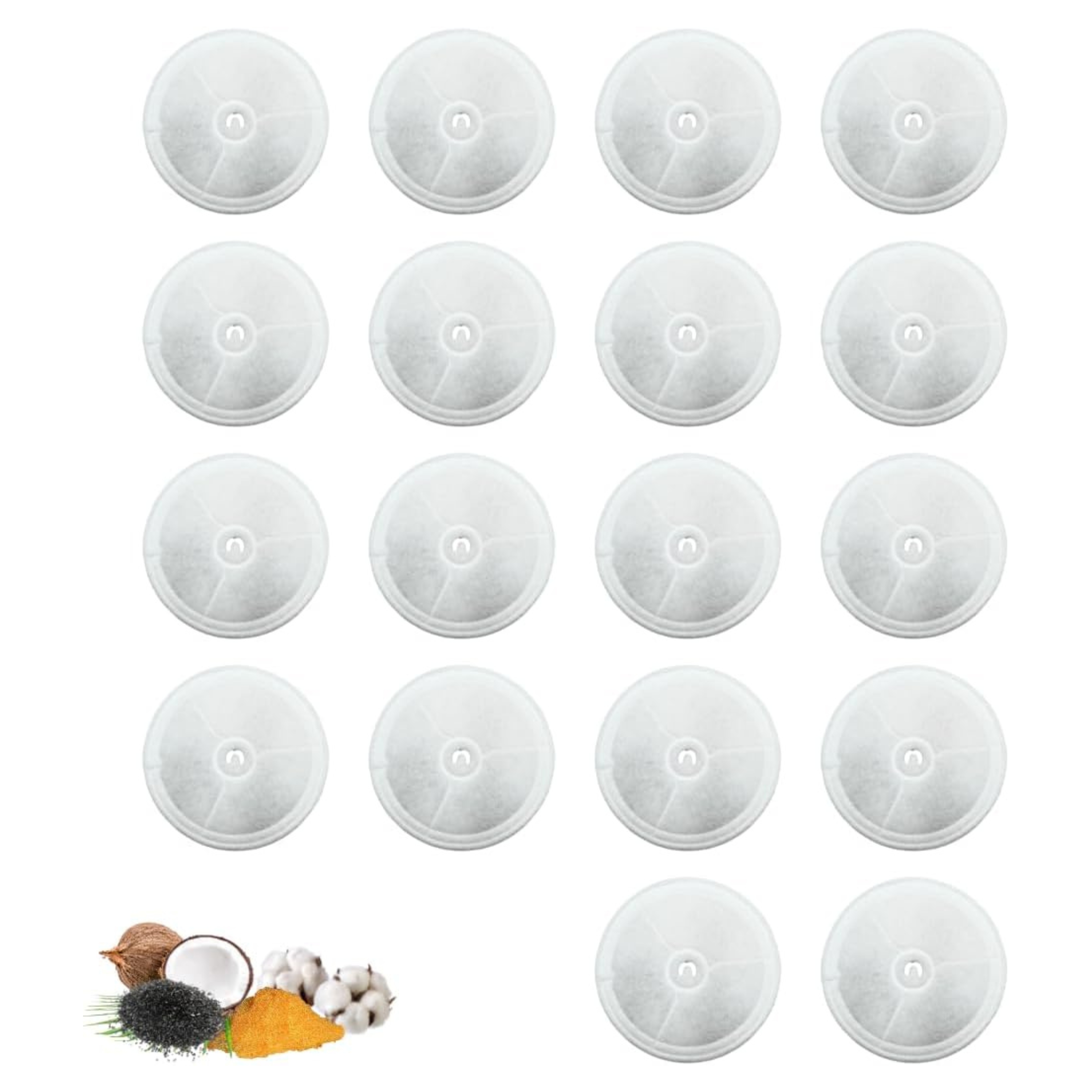 Nispira Cat Water Fountain Filter Replacements for Eversweet 2S/3/3 Solo/Solo SE Cybertail Pet Water Dispenser Triple Filtration, 18 Packs