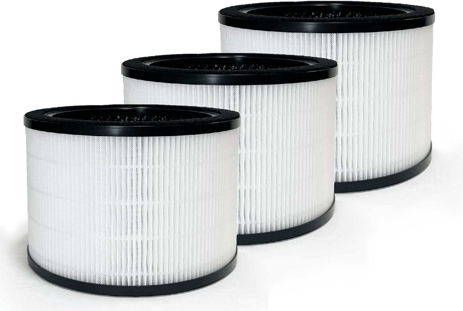 Nispira H7121101 3-In-1 True HEPA Filter Replacement Compatible with Govee Air Purifier H7121 | Removes Smoke, Chemical VOCs, Odor | 3 Pack