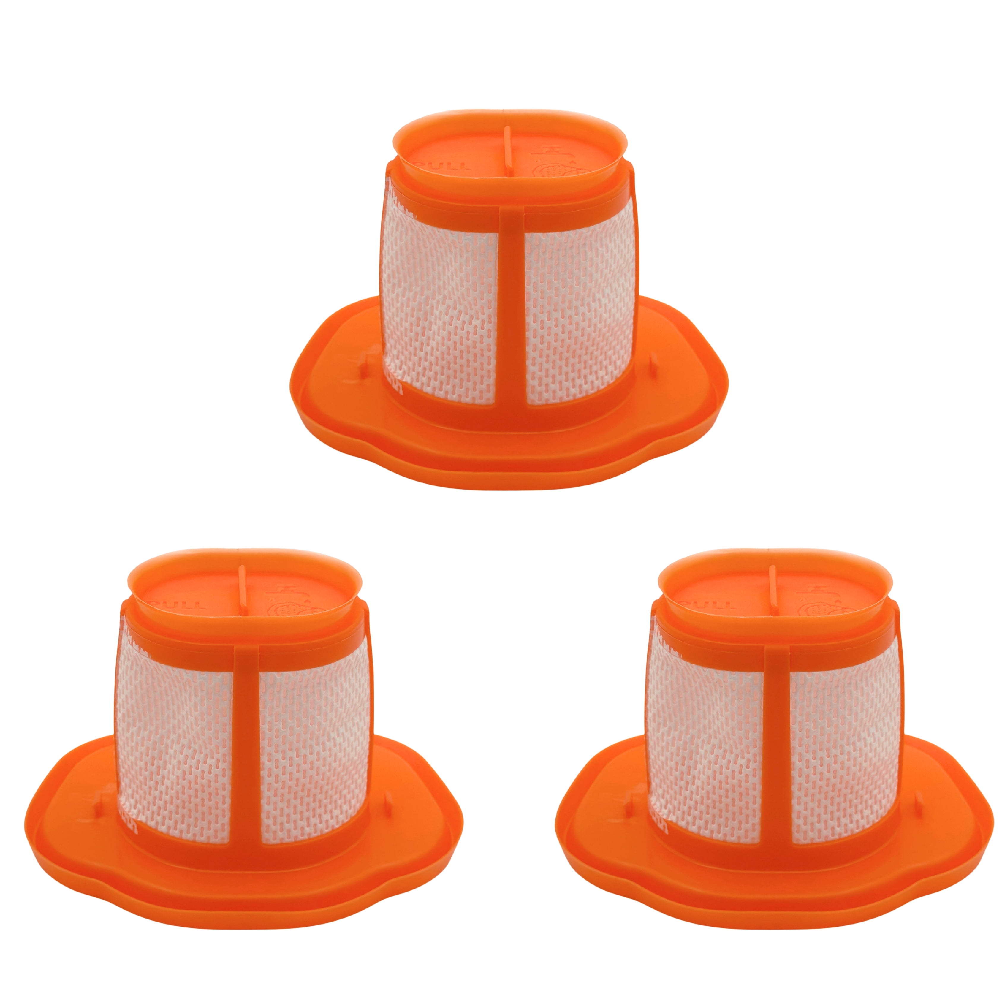 Orange Plastic Replacement Filters for Handheld Vacuum, 3 Pack