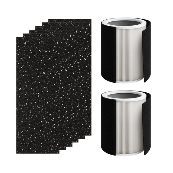 Nispira HP670 True HEPA Filter Replacement for Hunter HP670 Large Tower Air Purifier with 8 Carbon Pre-Filters, Compare to H-HF670-VP, 2 Set