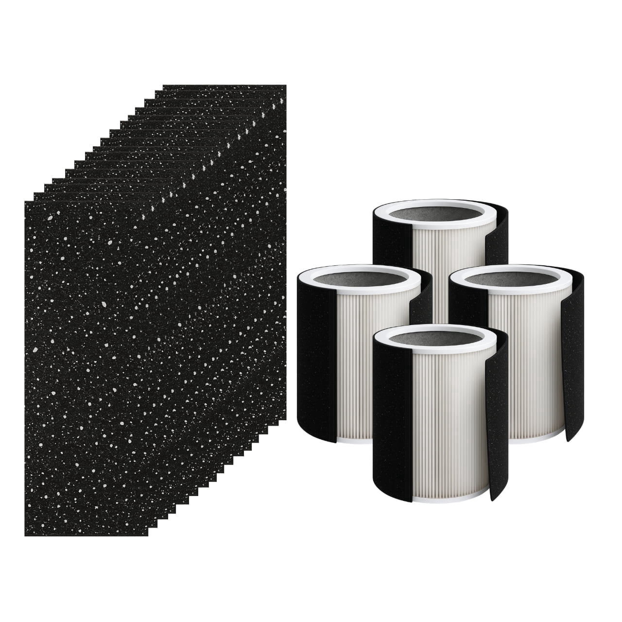 Nispira HP670 True HEPA Filter Replacement for Hunter HP670 Large Tower Air Purifier with 16 Carbon Pre-Filters, Compare to H-HF670-VP, 4 Set