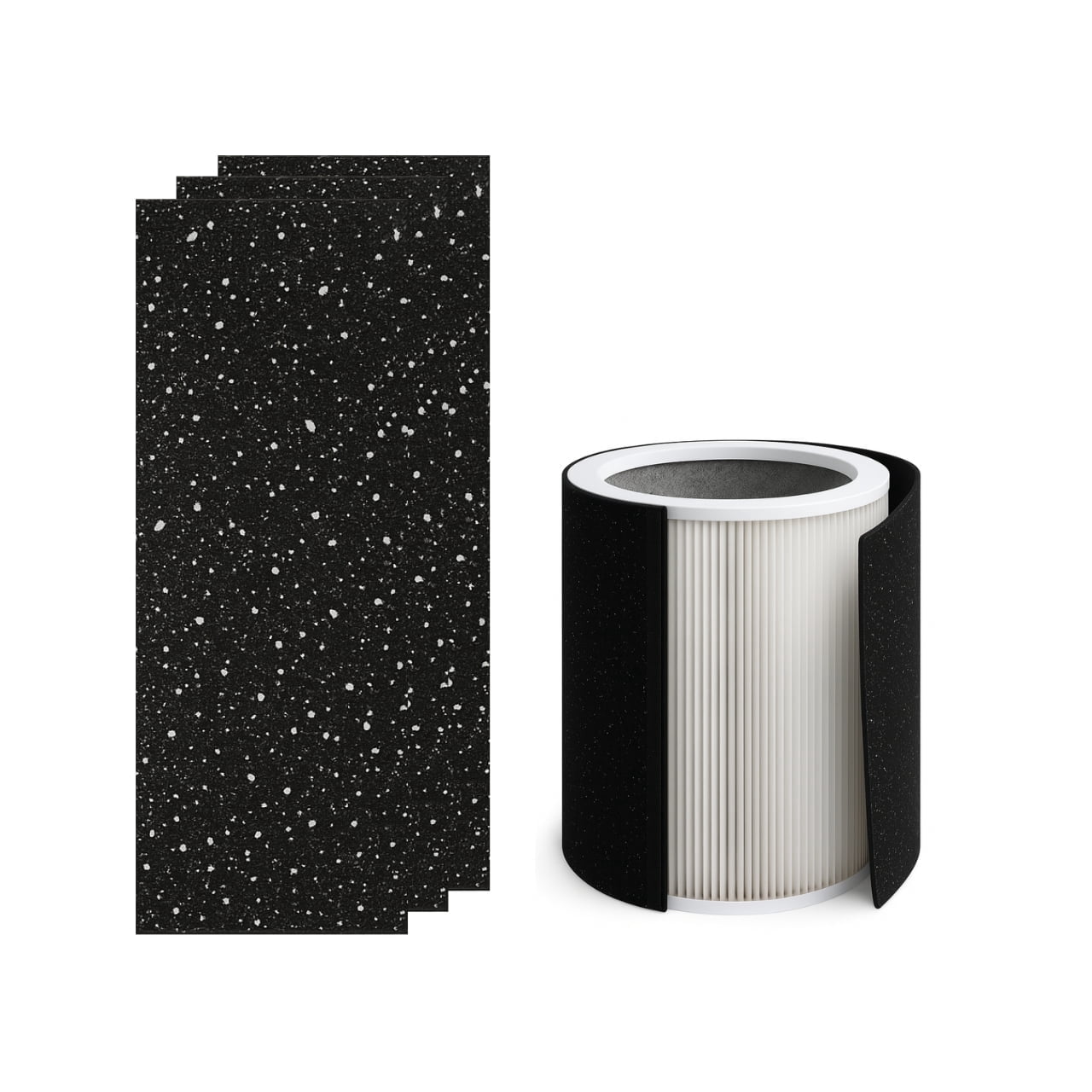 Nispira HP670 True HEPA Replacement Filter Set Compatible with Hunter HP670 Large Tower Air Purifier, Includes 4 Carbon Pre-Filters, Compare to H-HF670-VP, 1 Set