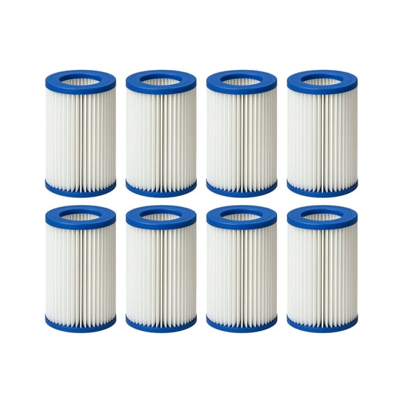 Nispira Pool Filter Replacement for Bestway Flowclear Hot Tubs Type II Cartridge Lay Z Spa Filter Pump 58094 530-800 Gal. | Pack of 8