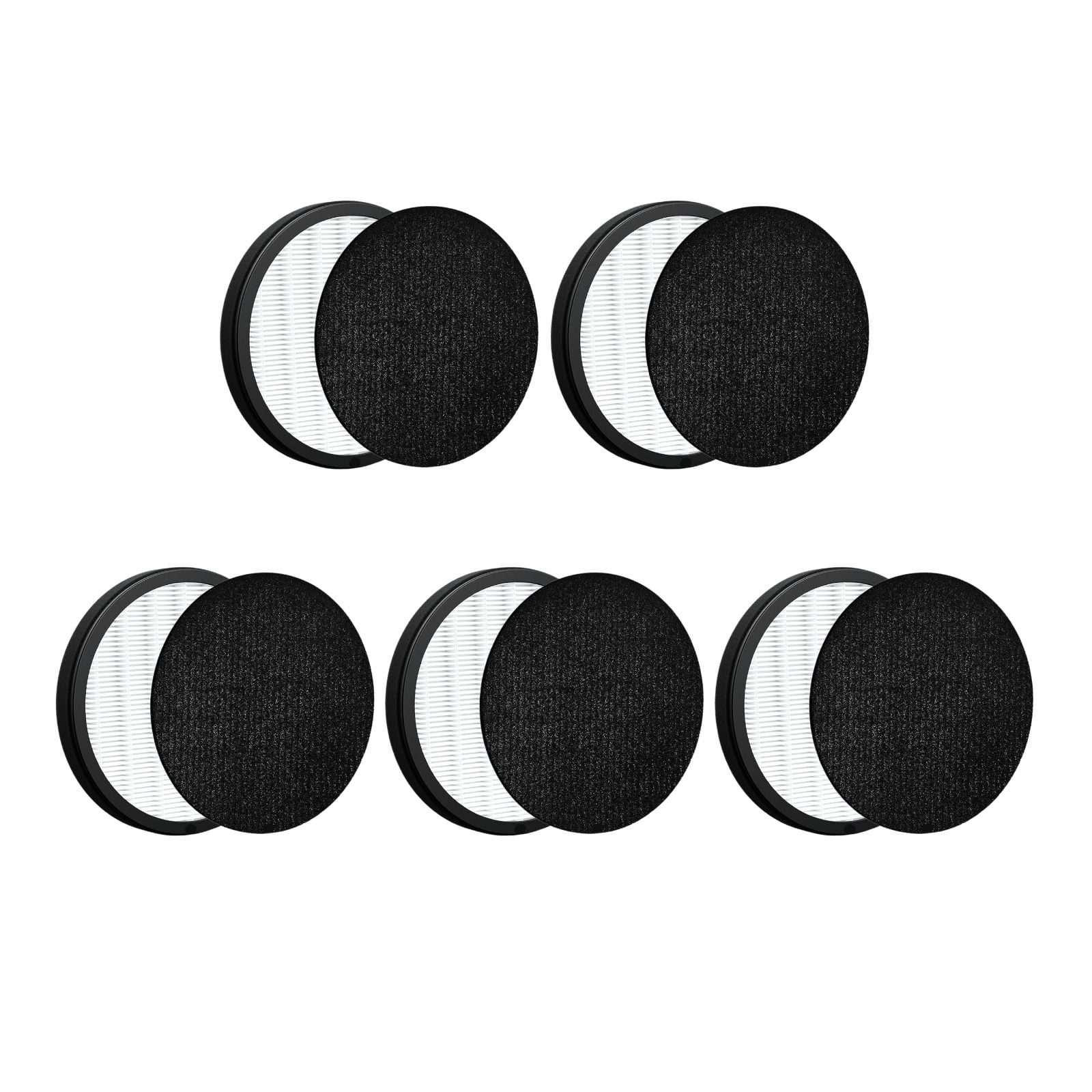 Nispira Replacement Filter Compatible with Pure Enrichment PureZone Halo Air Purifier Model PEAIRDSK, 2-in-1 True HEPA Filters and Activated Carbon Pre-filters, 5 Packs