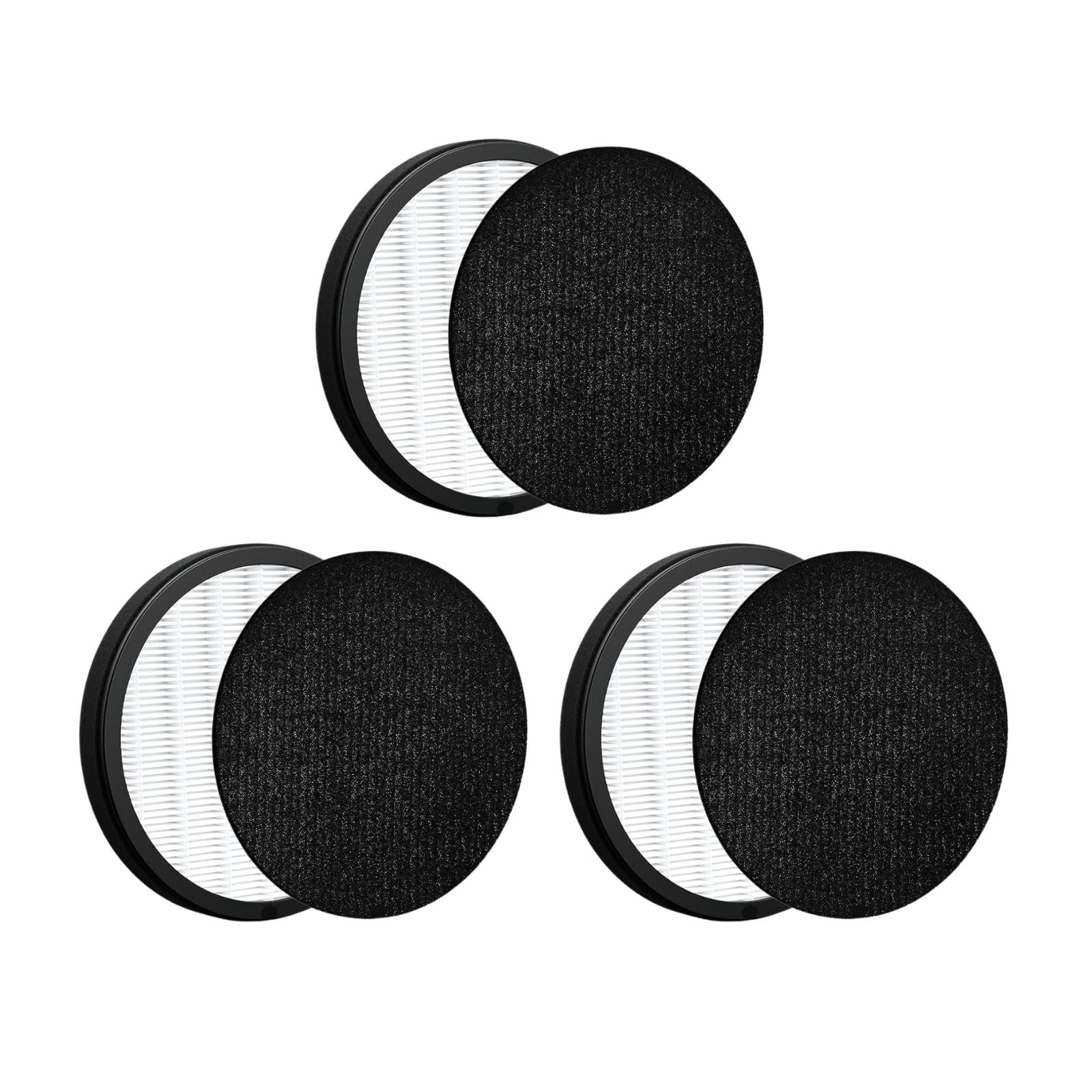 Nispira Replacement Filter Compatible with Pure Enrichment PureZone Halo Air Purifier Model PEAIRDSK, 2-in-1 True HEPA Filters and Activated Carbon Pre-filters, 3 Packs