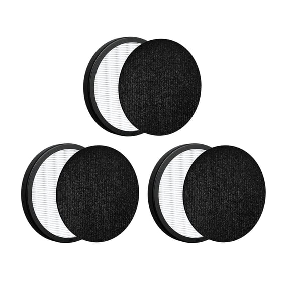 Nispira Replacement Filter Compatible with Pure Enrichment PureZone Halo Air Purifier Model PEAIRDSK, 2-in-1 True HEPA Filters and Activated Carbon Pre-filters, 3 Packs