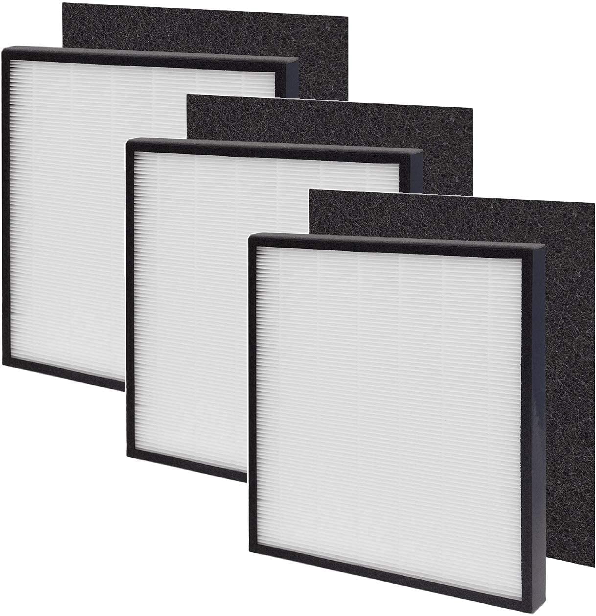 Nispira True HEPA Carbon Filter J Replacement Compatible with Germ Air Purifier AC5900WCA AC5900WDLX FLT5900, 3 Packs