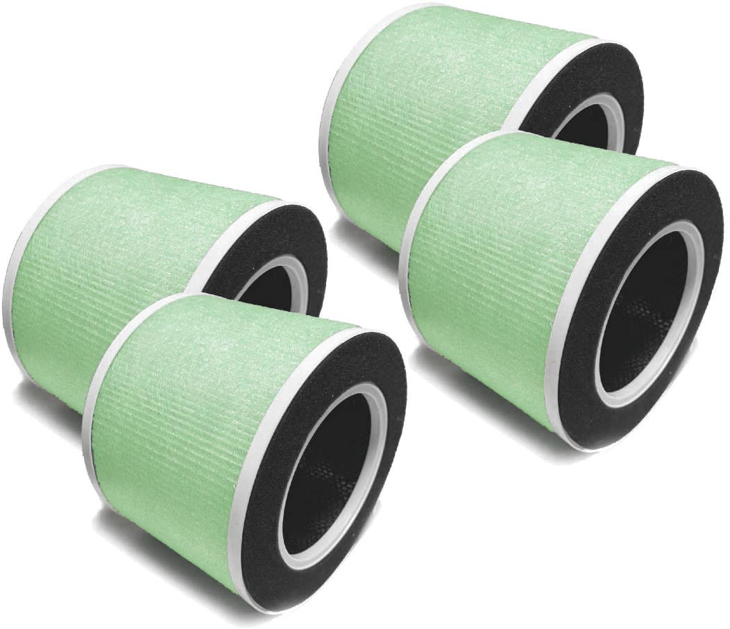 Nispira True HEPA Carbon Replacement Filter RP-AP088-F2 Compatible with RP-AP088 Air purifier RP-AP088W/RP-AP088B 4 Stage Filtration System, 4 Packs