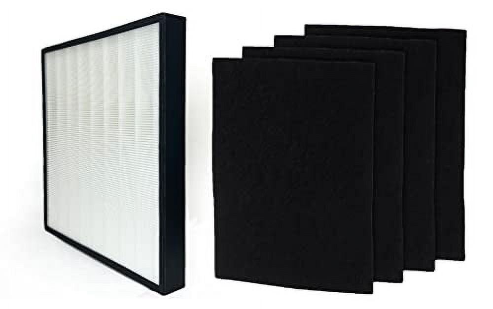 Nispira True HEPA Plus 4 Activated Carbon Pre Filter Replacement Set For Air Purifier | Compatible with Whirlpool Whispure WPPRO2000 1183050K 8171510K Extra Large | Remove Smoke Odor, Pollen | 1 Set