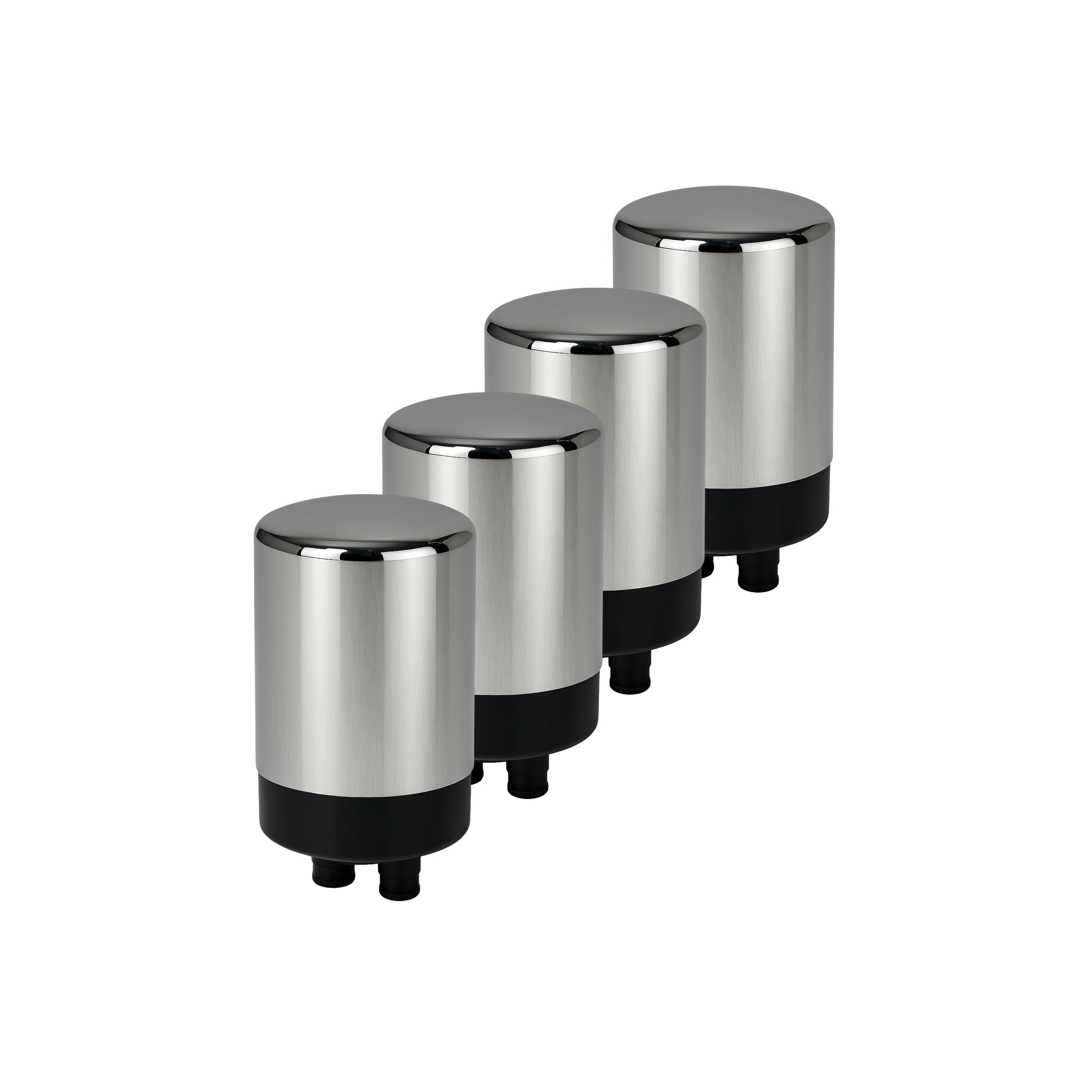 Nispira Water Filter Replacement For Brita Basic Complete Faucet Filtration Systems 36311 36312 FR-200 FF-100 | Removes Chlorine, Lead, Odor, Color | 100 Gallon | Polished Chrome Silver, Pack of 4