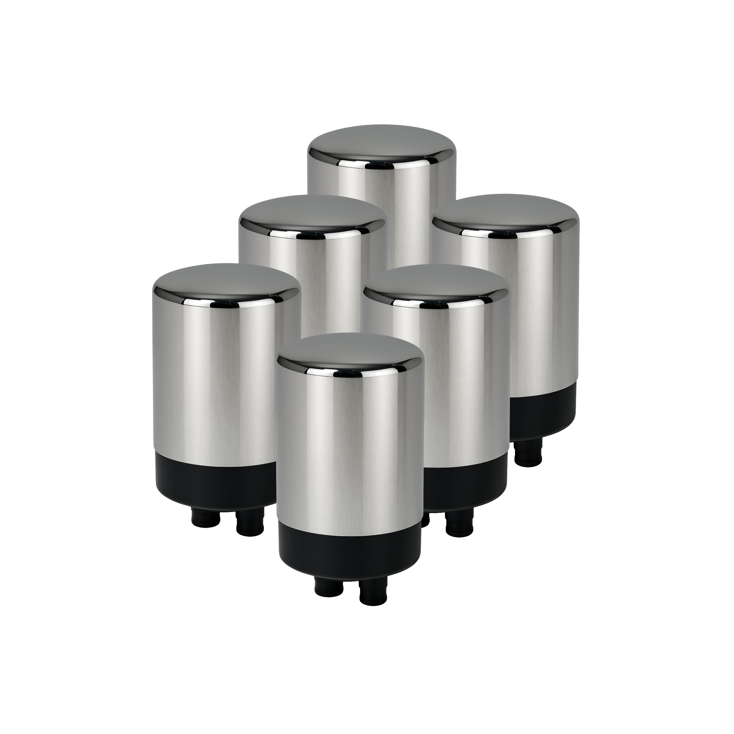 Nispira Water Filter Replacement For Brita Basic Complete Faucet Filtration Systems 36311 36312 FR-200 FF-100 | Removes Chlorine, Lead, Odor, Color | 100 Gallon | Polished Chrome Silver, Pack of 6