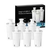 Nispira OB03 Water Filter Replacement for Brita Water Pitchers and Dispensers, Classic 35557, Mavea 107007, 6 Packs