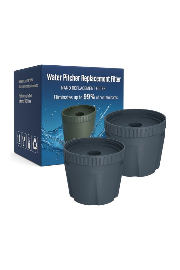 Water Pitcher Filter Replacement For Epic Nano Pitcher 150 Gallon, 2 Packs