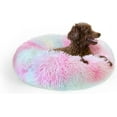 Nisrada Calming Donut Dog Bed AntiAnxiety, Self Warming, Cozy Soft Plush Round Pet Bed, Ideal