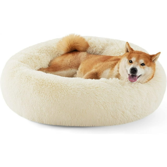 "Nisrada Large Donut Dog Bed, AntiAnxiety, Self Warming, Washable