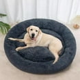 Nisrada Calming Donut Dog Bed AntiAnxiety, Self Warming, Cozy Soft Plush Round Pet Bed, Ideal