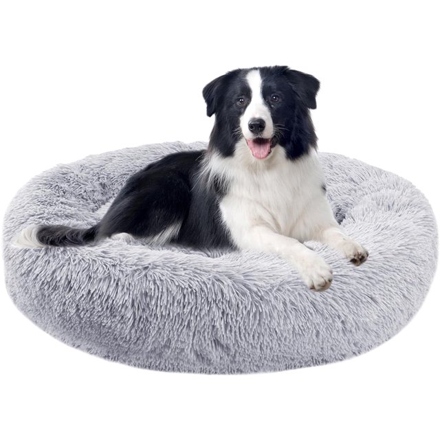 Nisrada Calming Donut Dog Bed AntiAnxiety, Self Warming, Cozy Soft