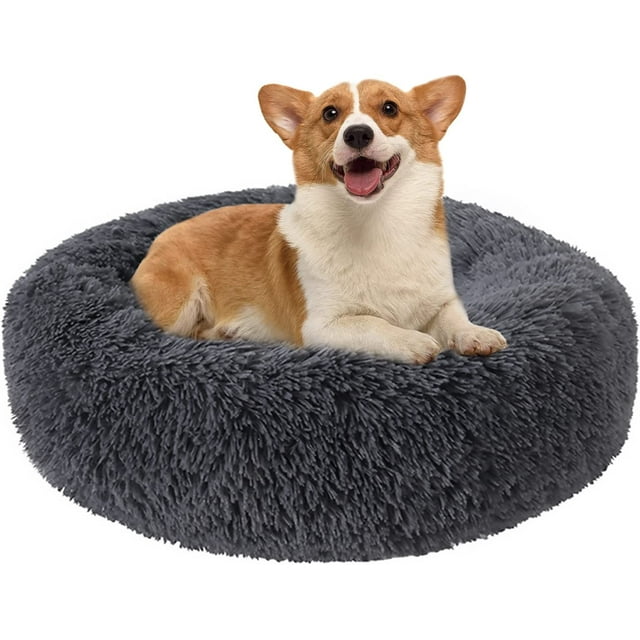 Nisrada Calming Donut Pet Bed for Dogs & Cats,24 inch Dog Bed for Small ...