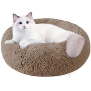 Nisrada Dog Bed & Cat Bed, Anti-Anxiety Puppy Bed Warming Cozy Round Soft Pet Bed, Machine Washable Calming Donut Bed