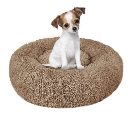 Nisrada Dog Bed & Cat Bed, Anti-Anxiety Puppy Bed Warming Cozy Round Soft Pet Bed, Machine Washable Calming Donut Bed