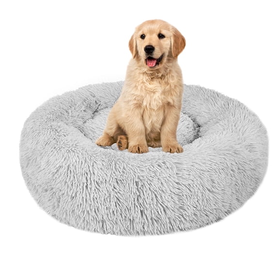 Charlore Dog Bed & Cat Bed, Anti-Anxiety Puppy Bed Warming Cozy Round Soft Pet Bed, Machine Washable Calming Donut Bed