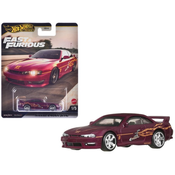 Nissan 240SX (S14) RHD (Right Hand Drive) Maroon with Graphics "The Fast and the Furious" (2001) Movie "Fast & Furious" Series Diecast Model Car by Hot Wheels