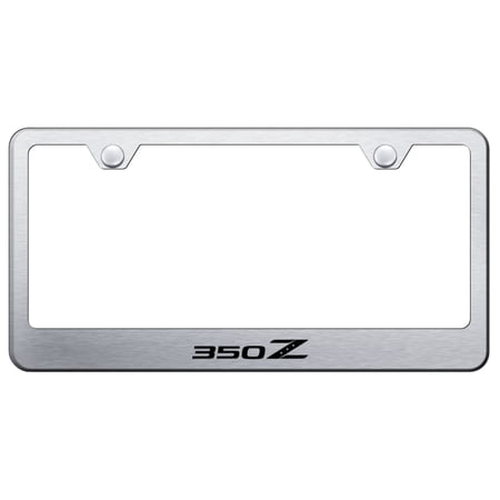 Nissan 350Z Laser Etched Logo Stainless Steel License Plate Frame (Brushed Chrome)