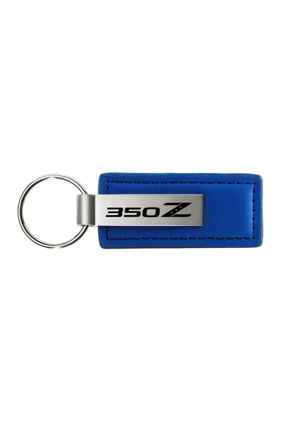 Nissan 350Z Rectangular Leather Key chain (Blue)