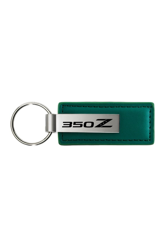 Nissan 350Z Rectangular Leather Key chain (Green)