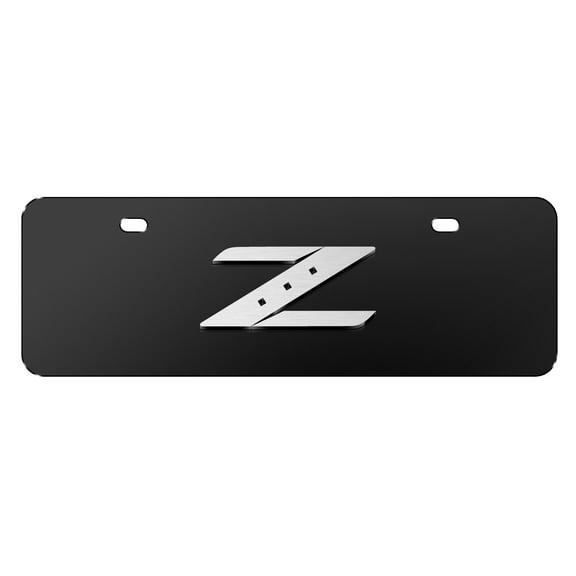 Nissan 350Z Z Logo European Look Half-Size Black Stainless Steel License Plate