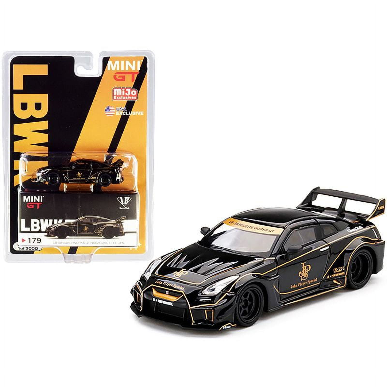 Nissan 35GT-RR Ver. 1 LB-Silhouette WORKS GT Black with Gold Stripes JPS  (John Players Special) Limited Edition to 3000 pieces Worldwide 1/64  Diecast 