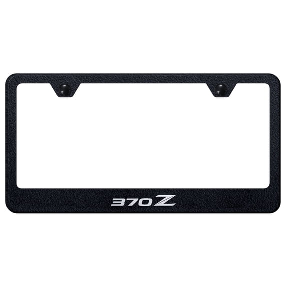 Nissan 370Z Laser Etched Logo Stainless Steel License Plate Frame (Rugged Black)