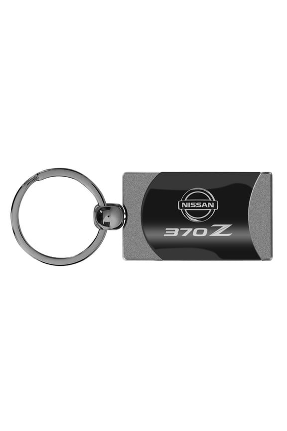 Nissan 370Z Two Tone Rectangular Gun-Metal Key Chain
