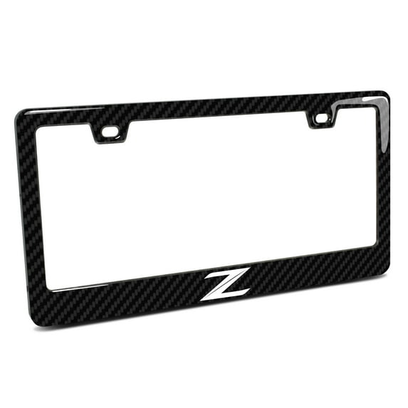 Nissan 370Z Z Logo Real Carbon Fiber Finish ABS Plastic License Plate Frame