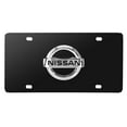 thumbnail image 1 of Nissan 3D Chrome Metal Logo Black Stainless Steel License Plate, 1 of 5