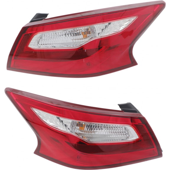 For Nissan Altima Sedan 2016 2017 Tail Light Assembly Outer Driver and Passenger Side Pair CAPA Certified | NI2804106 | NI2805106 | 26555-9HS0A | 26550-9HS0A