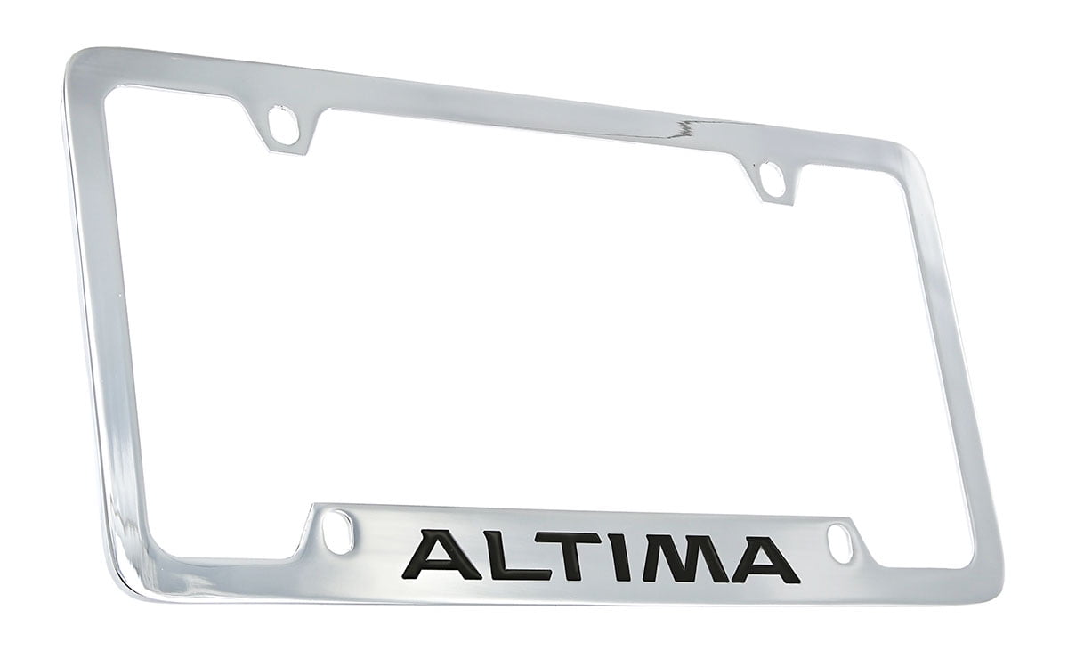 Nissan Altima chrome plated metal license plate frame holder 4 hole