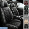 thumbnail image 1 of For Nissan Car Seat Covers 5-Seats, Premium Pu Leather Auto Cushion Protector, Front Rear Seat Full Set for Altima LEAF Murano Rogue Sport Sentra Versa Note Maxima Xterra Black+Gray, 1 of 14