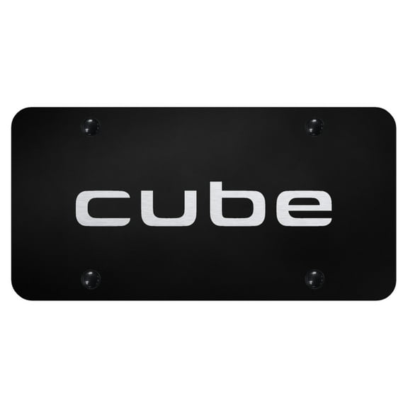 Nissan Cube Laser Etched Logo License Plate (Black)