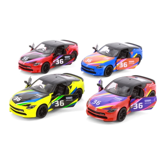 Nissan Fairlady Z Customized Livery Edition 4-Pack, ASSTD - Kinsmart 5443DF - 1/36 Scale Diecast Model Cars