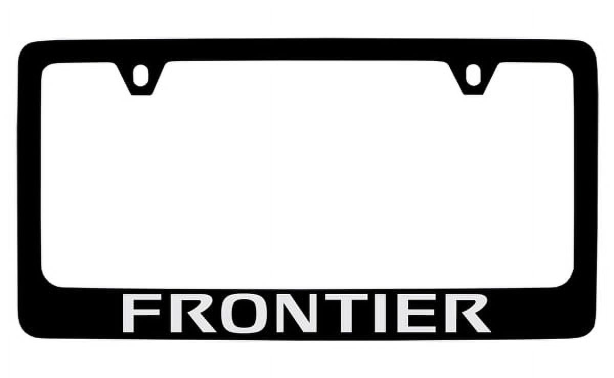 Nissan Frontier Black Coated Metal License Plate Frame Holder
