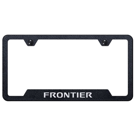 Nissan Frontier Laser Etched Logo Cut-Out License Plate Frame (Rugged Black)